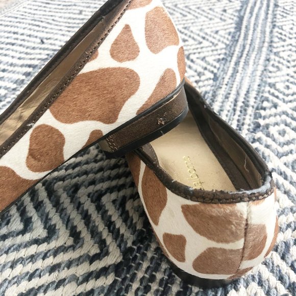 LIZ CLAIBORNE Brown Cow Print Ballet Flats - Picture 5 of 6